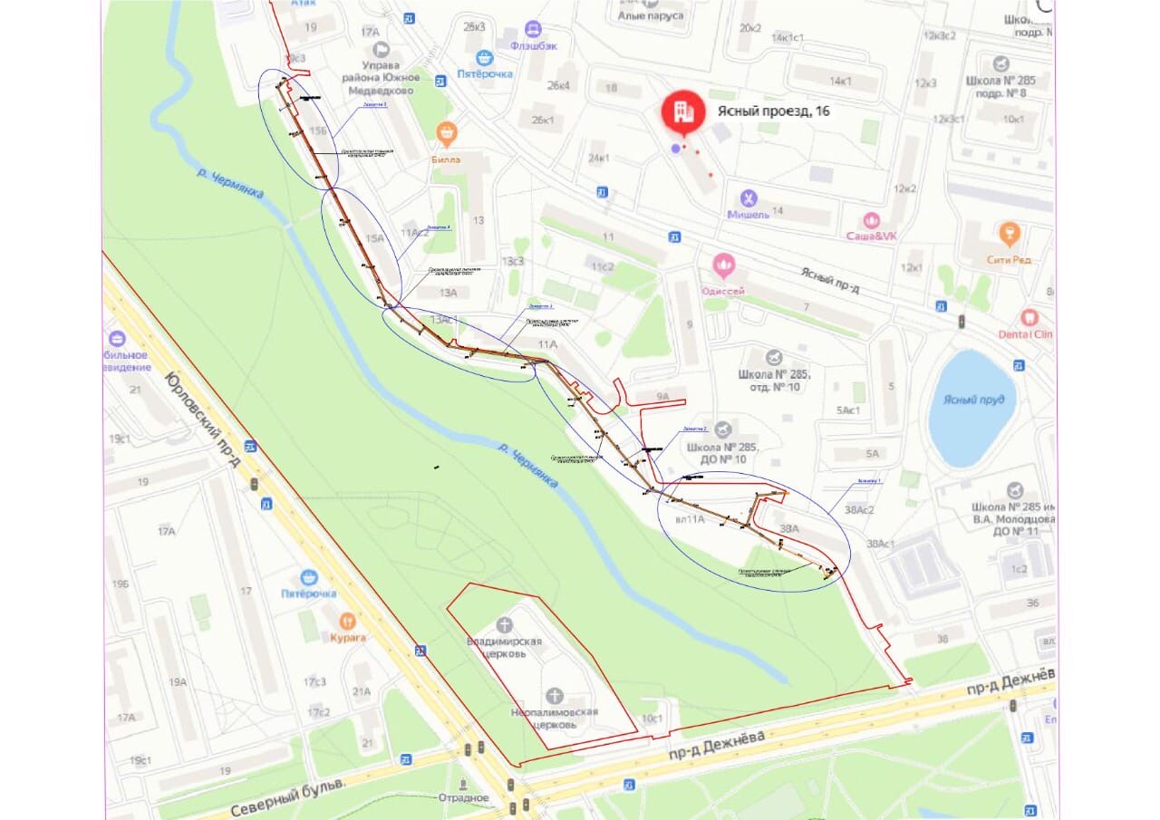 Река яуза карта